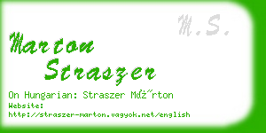 marton straszer business card